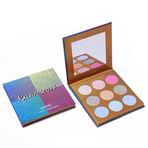 ucanbe makeup high-shine glitter highlighter palette 9 color shimmer brilliant rainbow highlight powder face illuminador glow 48pcs/lot dhl
ucanbe makeup high-shine glitter highlighter palette 9 color shimmer brilliant rainbow highlight powder face illuminador glow 48pcs/lot dhl