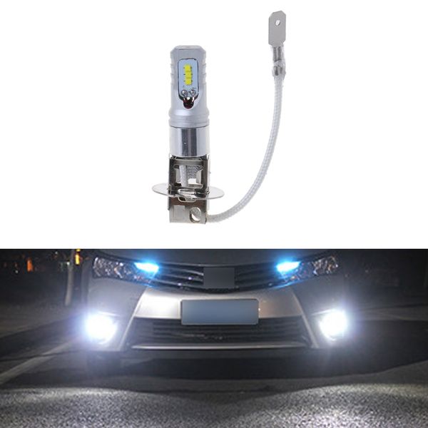 

1pc super bright h3 led car fog lamp 80w bulbs dc12v-24v 6000k white 2018 new