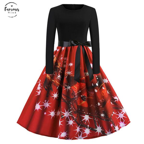 women winter dress long sleeve print vintage christmas dress twill santa claus snow print party dress casual elegant midi robe, Black;gray
women winter dress long sleeve print vintage christmas dress twill santa claus snow print party dress casual elegant midi robe, Black;gray