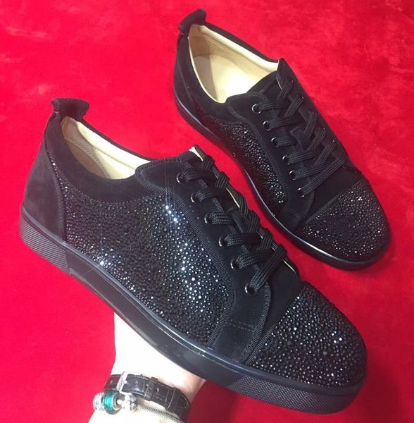 2019ss new fashion men women lady black suede crystal low sneakers casual flat shoes lace up boots red sole bottom
2019ss new fashion men women lady black suede crystal low sneakers casual flat shoes lace up boots red sole bottom