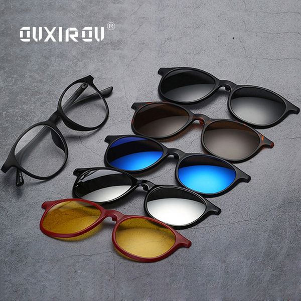 fashion eyeglasses frames men women with 5 clip on tr90 sunglasses polarized magnetic glasses male driving spectacle myopia sq01, Silver
fashion eyeglasses frames men women with 5 clip on tr90 sunglasses polarized magnetic glasses male driving spectacle myopia sq01, Silver