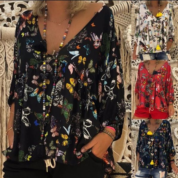 blouse woman large size women's shirt 2020 autumn thin butterfly print large size shirts ladies cropped sleeve s-5xl tunic, White
blouse woman large size women's shirt 2020 autumn thin butterfly print large size shirts ladies cropped sleeve s-5xl tunic, White