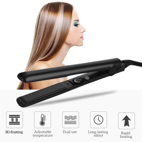 2 in 1 professional electric ceramic hair straightener temperature adjustment flat iron hair curler curling iron styling, Black
2 in 1 professional electric ceramic hair straightener temperature adjustment flat iron hair curler curling iron styling, Black
