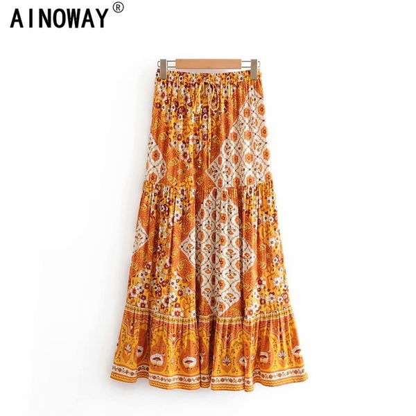 vintage chic summer fashion hippie women floral peacock printed beach bohemian maxi skirts ladies rayon boho skirts, Black
vintage chic summer fashion hippie women floral peacock printed beach bohemian maxi skirts ladies rayon boho skirts, Black