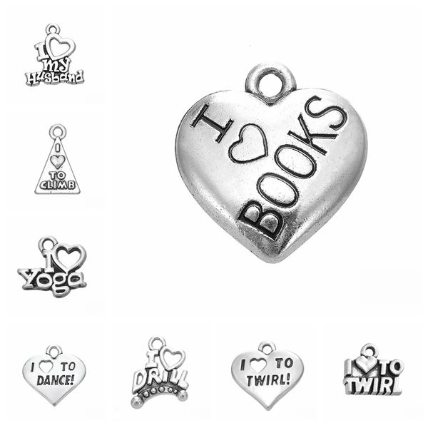 10pcs charms i heart dance twirl yoga book antique silver pendant i love music jazz blog cook charms for jewelry making, Bronze;silver
10pcs charms i heart dance twirl yoga book antique silver pendant i love music jazz blog cook charms for jewelry making, Bronze;silver