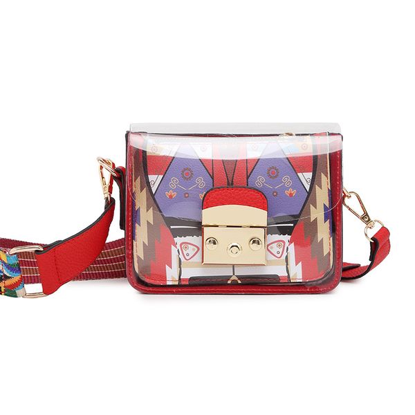 2019 new transparent women's messenger bag small square printing handbag wide shoulder strap lady crossbody bag
2019 new transparent women's messenger bag small square printing handbag wide shoulder strap lady crossbody bag