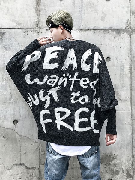 drop shipping spring men hip hop fashion sweater peace print oversize knitted sweater black gray us size s-xl, White;black
drop shipping spring men hip hop fashion sweater peace print oversize knitted sweater black gray us size s-xl, White;black