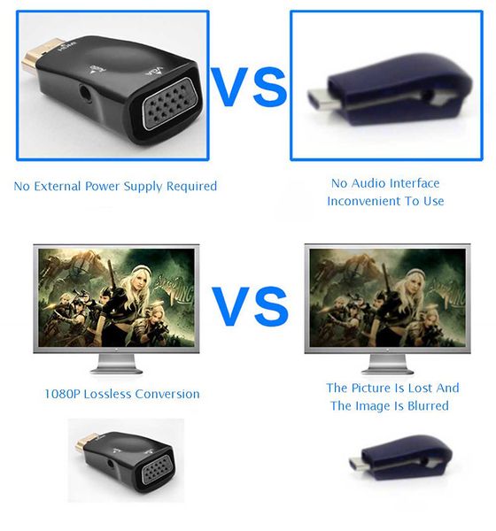 hdmi to vga adapter audio cable converter male to female hd 1080p for pc laptv box computer display projector z2 fashion
hdmi to vga adapter audio cable converter male to female hd 1080p for pc laptv box computer display projector z2 fashion