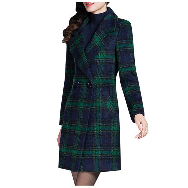 woman warm coat winter fashion lattice coat long sleeve medium long wool loose super warm woolen casual, Black
woman warm coat winter fashion lattice coat long sleeve medium long wool loose super warm woolen casual, Black