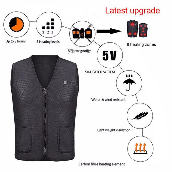 8 heating zones usb electric warm heated vest women heating coat jacket clothing skiing heated jacket winter camping hiking vest, Gray;blue
8 heating zones usb electric warm heated vest women heating coat jacket clothing skiing heated jacket winter camping hiking vest, Gray;blue