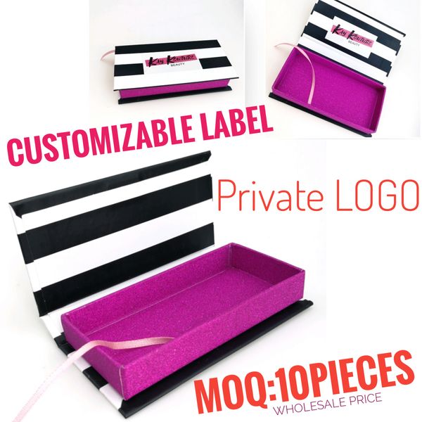 

wholesale rectangular zebra stripes false eyelashes packaging box custom logo 3d 25mm mink eyelash box magnetic case lash extensions dhl