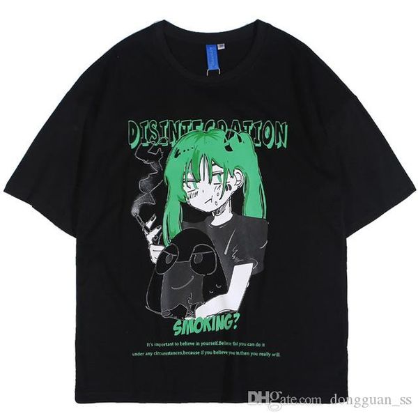 men t shirt hip hop style cartoon girl print harajuku high street o-neck cozy oversize casual couple streetwear summer, White;black
men t shirt hip hop style cartoon girl print harajuku high street o-neck cozy oversize casual couple streetwear summer, White;black