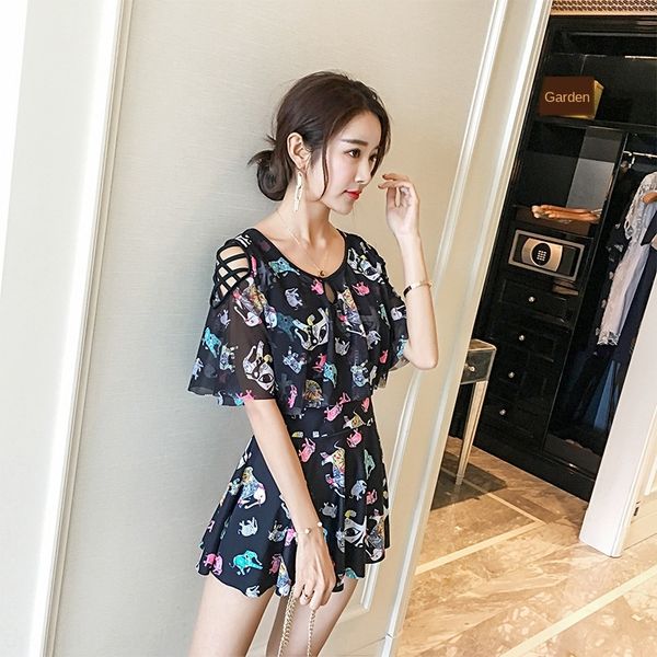 b0rnk female one-piece conservative skirt flat-angle large size belly-covering slim swimsuit with sleeves small chest gathered student swim, White;black
b0rnk female one-piece conservative skirt flat-angle large size belly-covering slim swimsuit with sleeves small chest gathered student swim, White;black