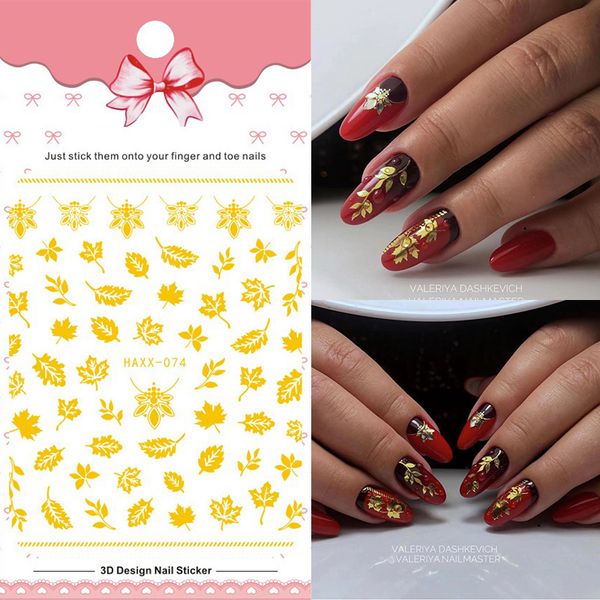 1 sheet nail art 3d stickers autumn marple leaves adhesive 3d print sliders transfer sticker decals manicure diy decorations tip, Black
1 sheet nail art 3d stickers autumn marple leaves adhesive 3d print sliders transfer sticker decals manicure diy decorations tip, Black