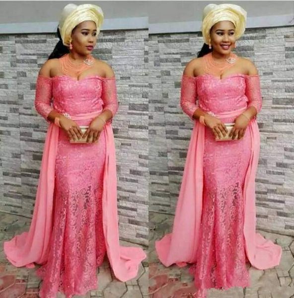 pink off-shoulder evening dresses lace appliques african mermaid evening dresses charming party dresses with chiffon detachable train, Black;red
pink off-shoulder evening dresses lace appliques african mermaid evening dresses charming party dresses with chiffon detachable train, Black;red