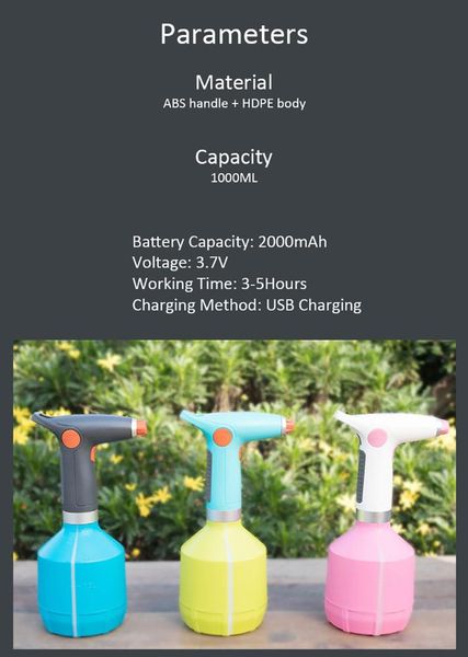 electric watering cans for flowers sprayer plant watering spray household sprayer sprinkler garden tool water mist
electric watering cans for flowers sprayer plant watering spray household sprayer sprinkler garden tool water mist