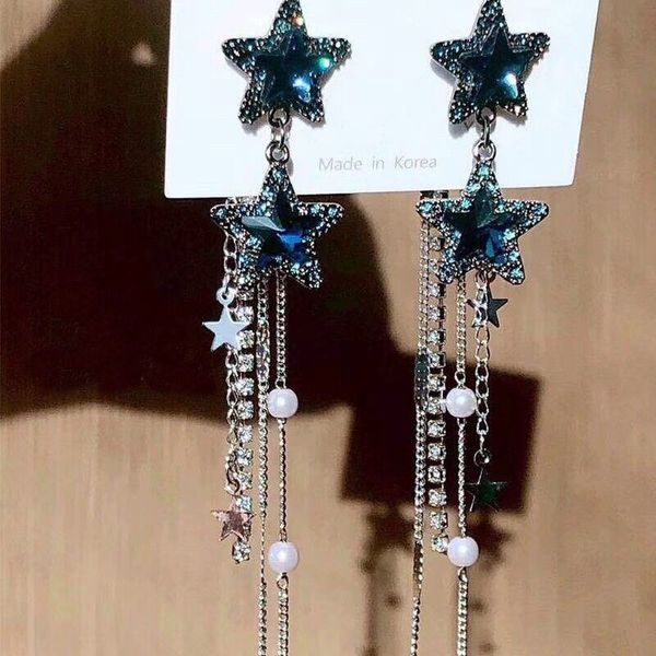 mengjiqiao new korean crystal star tassel long drop earrings for women girls fashion rhinestone geometric pendientes gifts, Silver
mengjiqiao new korean crystal star tassel long drop earrings for women girls fashion rhinestone geometric pendientes gifts, Silver