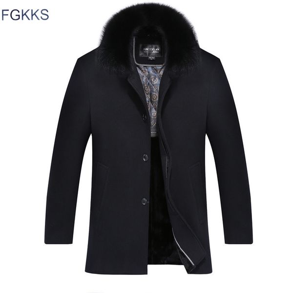 fgkks men winter wool coat men casual solid color warm thick wool blends woolen pea coat male trench overcoat, Black
fgkks men winter wool coat men casual solid color warm thick wool blends woolen pea coat male trench overcoat, Black