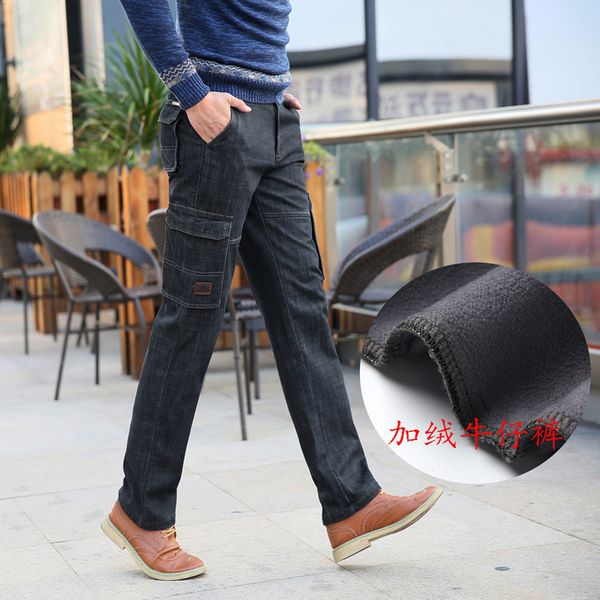 2019 fleece warm winter cargo pants denim jeans men casual multi-pocket jeans brand men's clothes 338, Blue
2019 fleece warm winter cargo pants denim jeans men casual multi-pocket jeans brand men's clothes 338, Blue