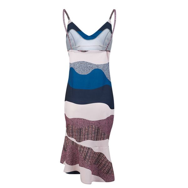 fashion women trumpet dresses v-neck sling sleeveless multi color print asymmetrical dress office ladies summer slim dress, White;black
fashion women trumpet dresses v-neck sling sleeveless multi color print asymmetrical dress office ladies summer slim dress, White;black