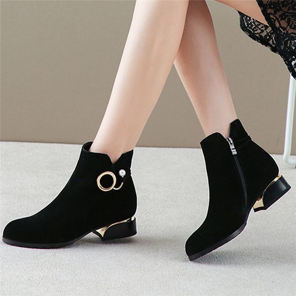 women boots ladies zipper ankle boots student casual large size scrub female fashion single warm for winter shoes, Black
women boots ladies zipper ankle boots student casual large size scrub female fashion single warm for winter shoes, Black