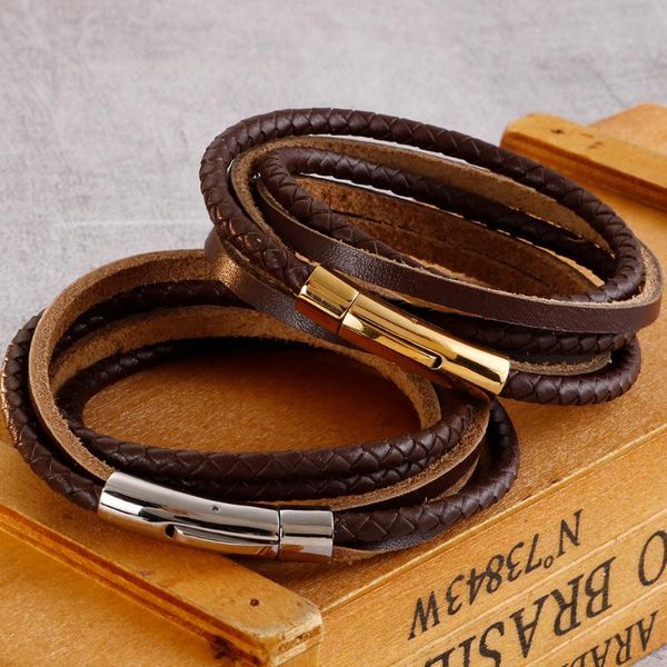 link, chain cool brown cowhide wrap bangle bracelet hiphop men stainless steel biker jewelry braided multilayer leather mens cuff bracelets, Black
link, chain cool brown cowhide wrap bangle bracelet hiphop men stainless steel biker jewelry braided multilayer leather mens cuff bracelets, Black