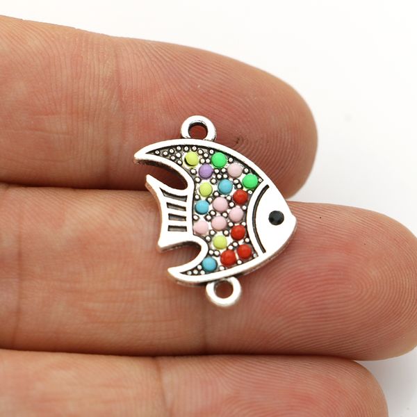 jakongo antique silver plated crystal fish charm connectors for making bracelet handmade diy jewelry accessories 23x17mm 5pcs, Blue;slivery
jakongo antique silver plated crystal fish charm connectors for making bracelet handmade diy jewelry accessories 23x17mm 5pcs, Blue;slivery