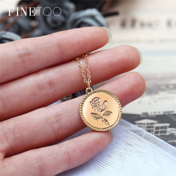 vintage gold color engraved rose flower statement necklace for women long chain round pendant coin necklace collier, Silver
vintage gold color engraved rose flower statement necklace for women long chain round pendant coin necklace collier, Silver
