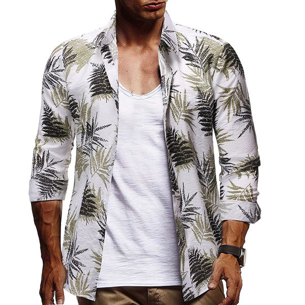 men's casual loose button-down lapel long sleeve print shirt male fashion beach vocation holiday, White;black
men's casual loose button-down lapel long sleeve print shirt male fashion beach vocation holiday, White;black