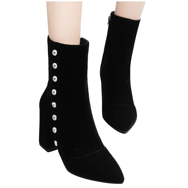 sagace pointed toe boots women thick heels punk platform shoes black zipper suede ankle boots for women plus size 43
sagace pointed toe boots women thick heels punk platform shoes black zipper suede ankle boots for women plus size 43