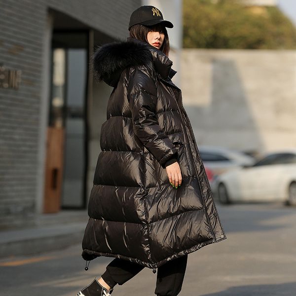 women's down & parkas 2021 fashion thickening loose winter jacket female super long white duck, Black
women's down & parkas 2021 fashion thickening loose winter jacket female super long white duck, Black