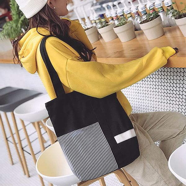 fashion stitching stripes canvas bag women shoulder bag zipper crossbody durable tote handbags
fashion stitching stripes canvas bag women shoulder bag zipper crossbody durable tote handbags