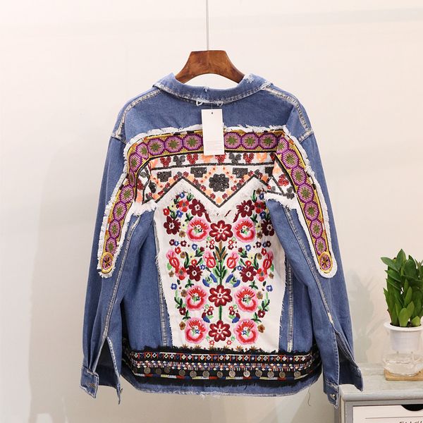 2019 women denim jacket coat flower embroidery design long sleeve women jackets abrigo mujer chaquetas mujer denim coat, Black;brown
2019 women denim jacket coat flower embroidery design long sleeve women jackets abrigo mujer chaquetas mujer denim coat, Black;brown