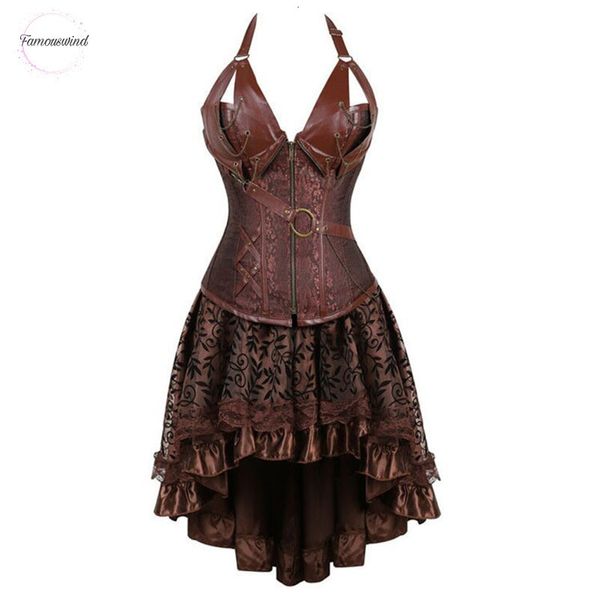 bustier steampunk pirate corset dress plus size black brown zipper floral black faux leather corset with skirt gothic punk burlesque, Black;white
bustier steampunk pirate corset dress plus size black brown zipper floral black faux leather corset with skirt gothic punk burlesque, Black;white