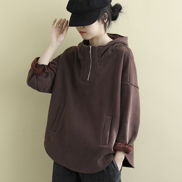 loose long-sleeved hooded sweatershirt 2019 new casual plus velvet pullover women l2117, Black
loose long-sleeved hooded sweatershirt 2019 new casual plus velvet pullover women l2117, Black
