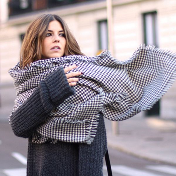 mingjiebihuo new autumn and winter europe and the united states classic ladies black white houndstooth wool scarf warm wild, Blue;gray
mingjiebihuo new autumn and winter europe and the united states classic ladies black white houndstooth wool scarf warm wild, Blue;gray