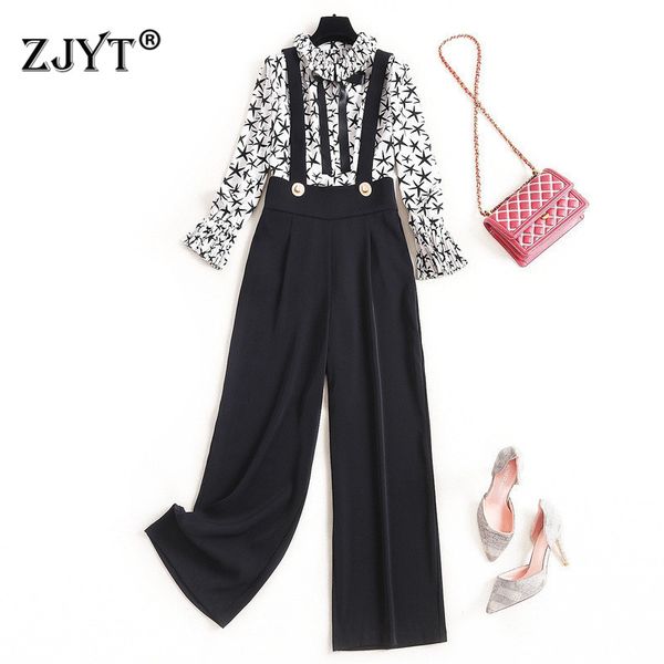 2020 new spring lady office pants 2piece set elegant designer flare sleeve print chiffon blouse and pants suit set outfits, White
2020 new spring lady office pants 2piece set elegant designer flare sleeve print chiffon blouse and pants suit set outfits, White
