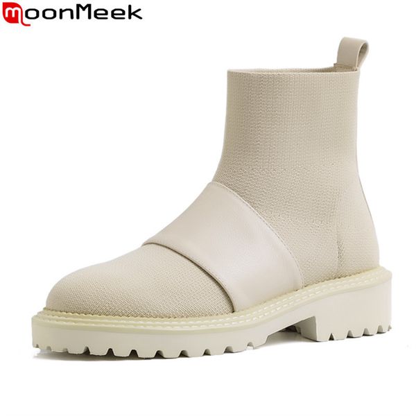 moonmeek 2020 new brand genuine leather women boots low heel round toe solid black leisure autumn ankle boots t200425
moonmeek 2020 new brand genuine leather women boots low heel round toe solid black leisure autumn ankle boots t200425