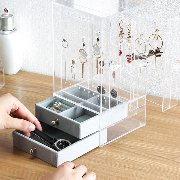 new acrylic jewelry organizer box for necklace display storage case earrings bracelet hanger decoration girls gift women makeu, Pink;blue
new acrylic jewelry organizer box for necklace display storage case earrings bracelet hanger decoration girls gift women makeu, Pink;blue