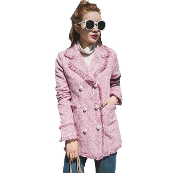 women coat 2018 new autumn winter temperament ladies tassels long sleeved slim jacket female outerwear c142, Black;brown
women coat 2018 new autumn winter temperament ladies tassels long sleeved slim jacket female outerwear c142, Black;brown