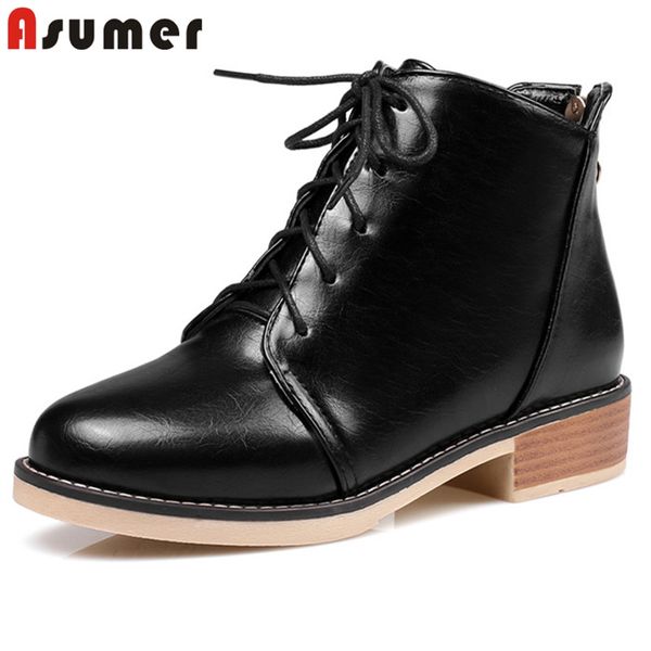 asumer 2020 new arrival ankle boots women round toe lace up low heels casual shoes comfortable simple autumn winter boots woman, Black
asumer 2020 new arrival ankle boots women round toe lace up low heels casual shoes comfortable simple autumn winter boots woman, Black