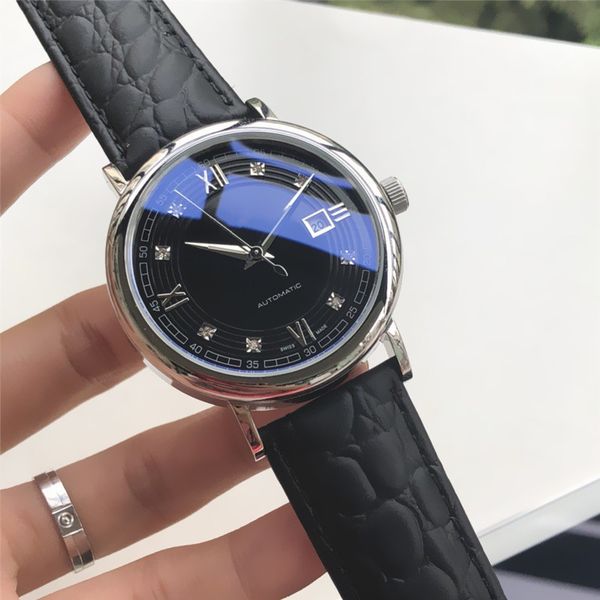 42mm men's wristwatches black dial stainless steel case leather black band date automatic movement mens watches l17, Slivery;brown
42mm men's wristwatches black dial stainless steel case leather black band date automatic movement mens watches l17, Slivery;brown