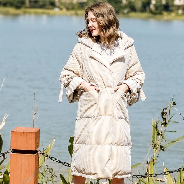 women down jacket corduroy down coat long hooded jacket thickening overcoat winter warm outwear fashion female solid parkas, Black
women down jacket corduroy down coat long hooded jacket thickening overcoat winter warm outwear fashion female solid parkas, Black
