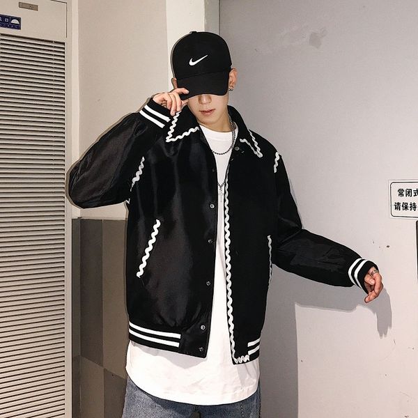 2019 spring and autumn models bfy original early spring bright fabric with solid color lapel men's jacket jacket black m-xl, Black;brown
2019 spring and autumn models bfy original early spring bright fabric with solid color lapel men's jacket jacket black m-xl, Black;brown