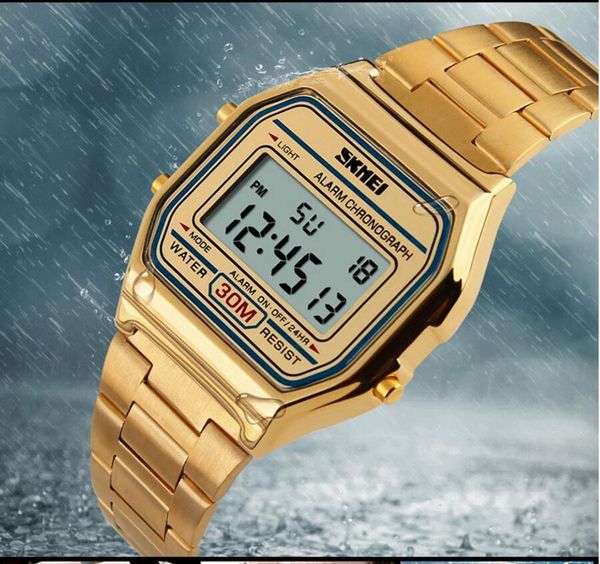 w-skm009 fashion steel strap digital watch foreign trade explosion electronic watch fashion hipster men student alarm, Slivery;brown
w-skm009 fashion steel strap digital watch foreign trade explosion electronic watch fashion hipster men student alarm, Slivery;brown