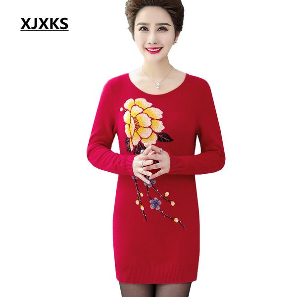 xjxks high-end mink cashmere long sweater women pullover 2019 autumn winter new beautiful print dress women knitted sweater, White;black
xjxks high-end mink cashmere long sweater women pullover 2019 autumn winter new beautiful print dress women knitted sweater, White;black