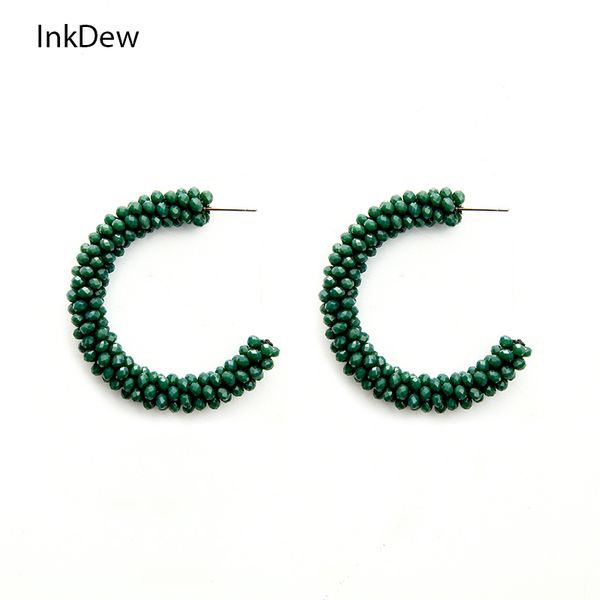 inkdew c type beads crystal hoop earrings trendy geometric round shiny big earrings for women gift party new design boho, Golden;silver
inkdew c type beads crystal hoop earrings trendy geometric round shiny big earrings for women gift party new design boho, Golden;silver