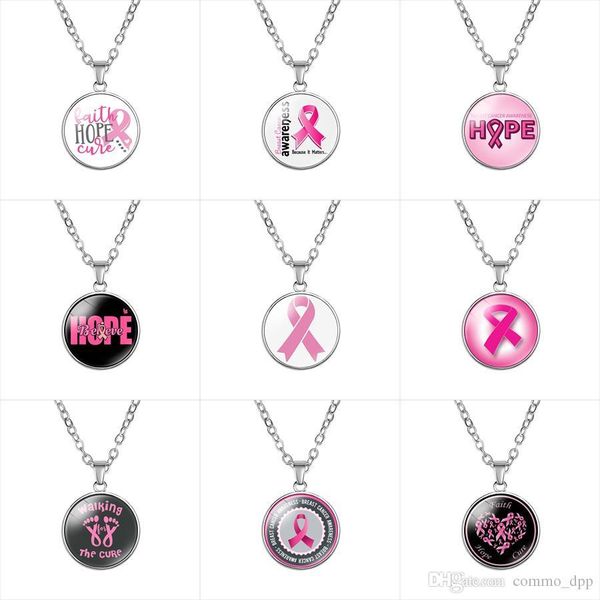 breast cancer awareness pink ribbon necklaces for women glass faith hope cure believe letter pendant chains fashion jewelry in bulk, Silver
breast cancer awareness pink ribbon necklaces for women glass faith hope cure believe letter pendant chains fashion jewelry in bulk, Silver