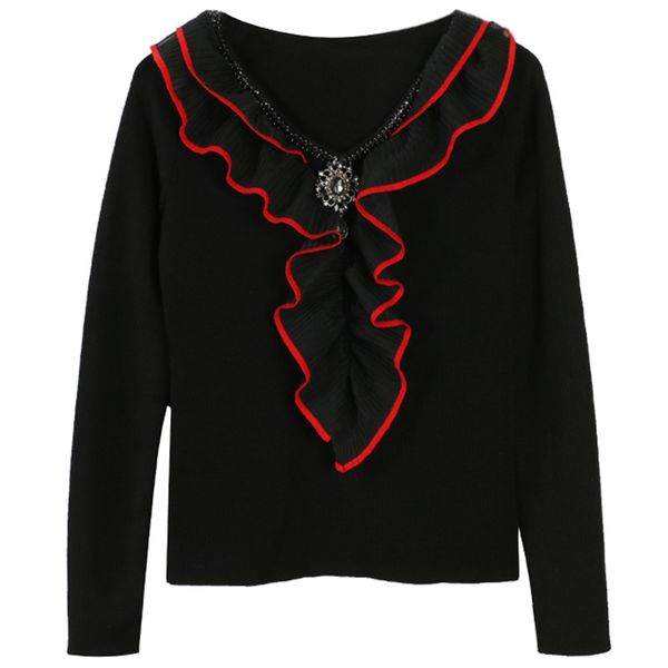 women's sweater 2020 spring new women's round collar fungus diamond stitching long sleeve pullover loose knit size s-l business at, White;black
women's sweater 2020 spring new women's round collar fungus diamond stitching long sleeve pullover loose knit size s-l business at, White;black