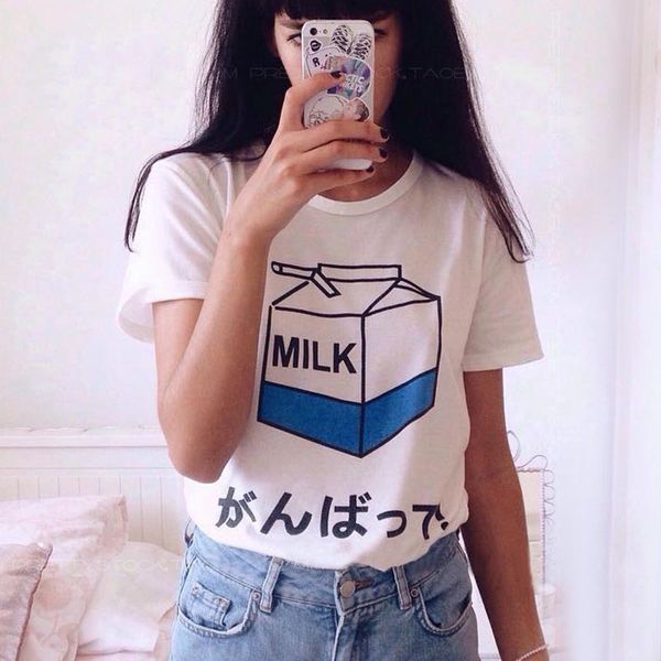 japanese milk pink cute girl cartoon peach casual large size summer female short-sleeved harajuku t-shirt, White
japanese milk pink cute girl cartoon peach casual large size summer female short-sleeved harajuku t-shirt, White